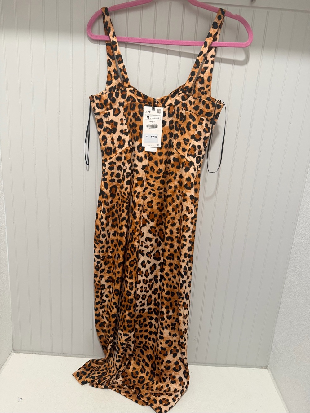 Zara Leopard Print Slip Dress in Brown and Black - Picture 4 of 4